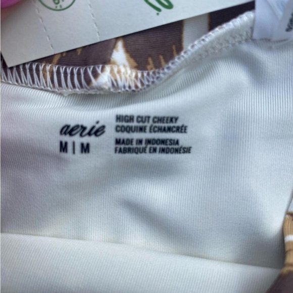 Aerie Brown and White Animal Print Bikini Bottom - Picture 2 of 6